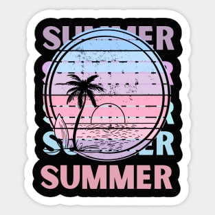 Hello summer Beach summertime Adventure travel lover palm tree sun Sticker